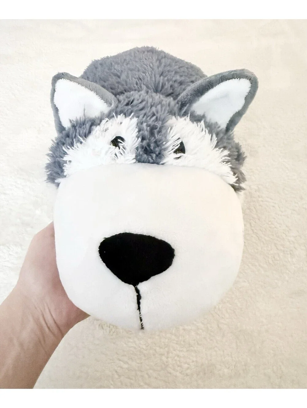 Flip A Zoo Asher Husky Polar Bear Reversible Plush Stuffed Animal Toy 16”